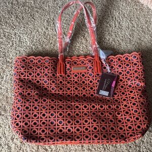Sapsucker Orange and Blue Geometric Tote